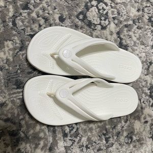 EUC CROCS Crocband Flip Flop Sandals, white CROCS sandals